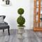 4ft. Double Boxwood Topiary Tree in Sand Finished Urn